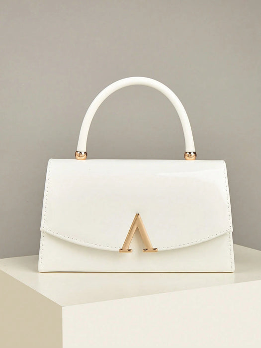 SHEIN bolso de mano de lujo de piel sintética con espejo de color liso es ligero y portátil