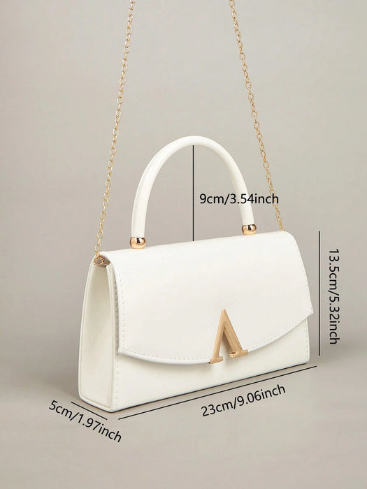 SHEIN bolso de mano de lujo de piel sintética con espejo de color liso es ligero y portátil