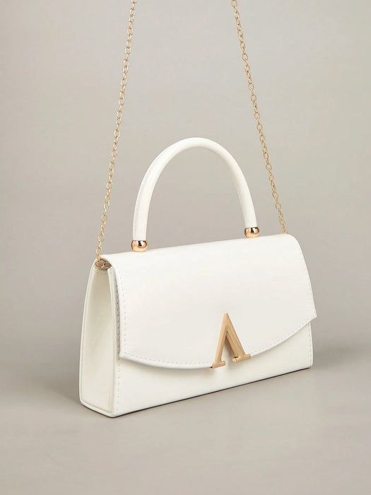 SHEIN bolso de mano de lujo de piel sintética con espejo de color liso es ligero y portátil