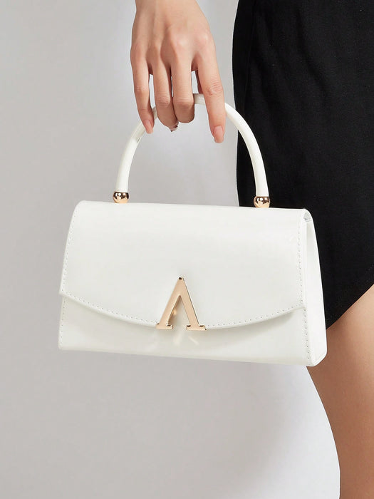 SHEIN bolso de mano de lujo de piel sintética con espejo de color liso es ligero y portátil