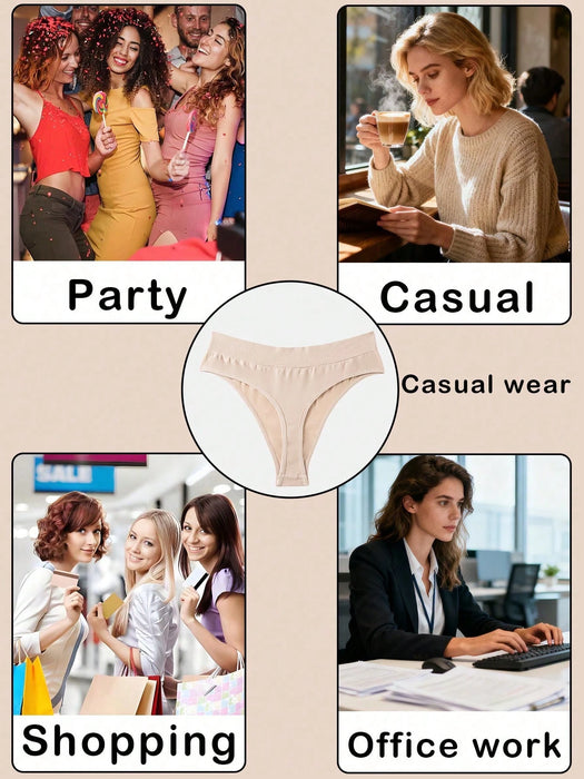 SHEIN 4 braguitas tanga sin costuras de talle alto, lencería femenina, bragas sexys
