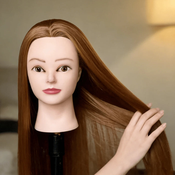 Shein Cabeza de maniquí de belleza con cabello liso de 21 pulgadas