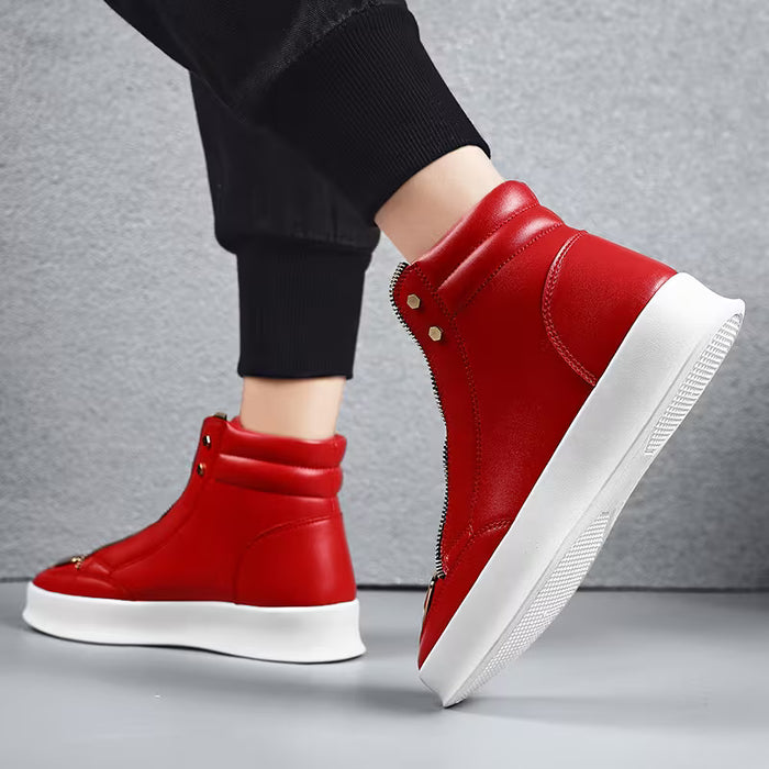 Zapatillas Casuales Altas para Hombre con Suelas Blancas
