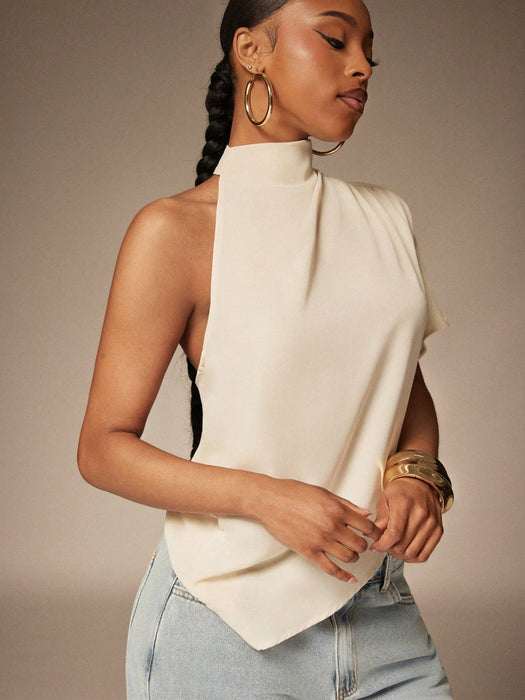 SHEIN Denimoi Top de gasa transparente de un solo hombro, tops sexy para vacaciones