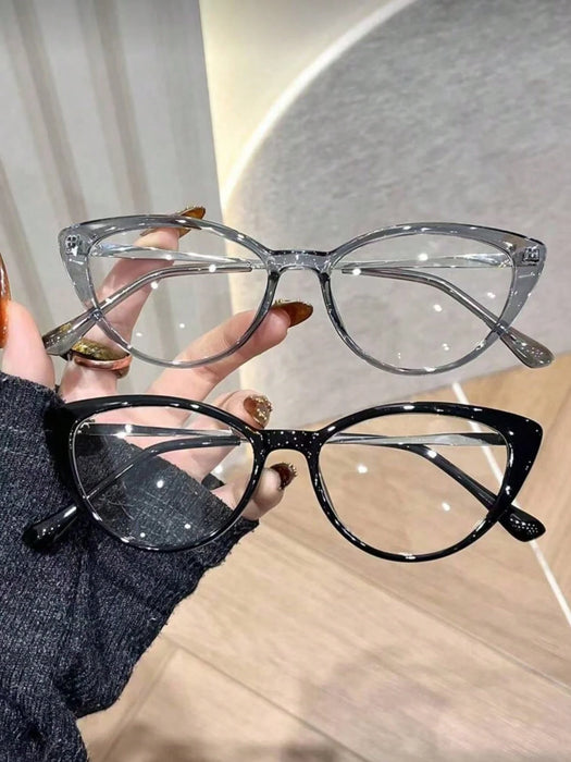 SHEIN 2 pares de gafas transparentes con montura de ojo de gato de moda
