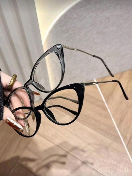 SHEIN 2 pares de gafas transparentes con montura de ojo de gato de moda
