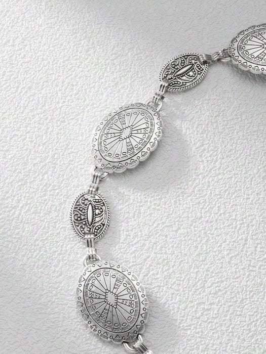 1 unidad de cadena metálica para la cintura de mujer, estilo bohemio vintage