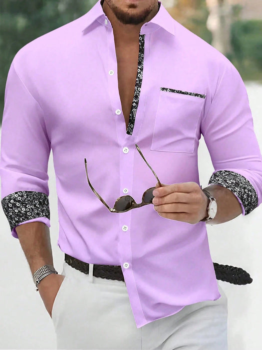 Shein Manfinity Mode Camisa formal de hombre de corte holgado con estampado floral y botones