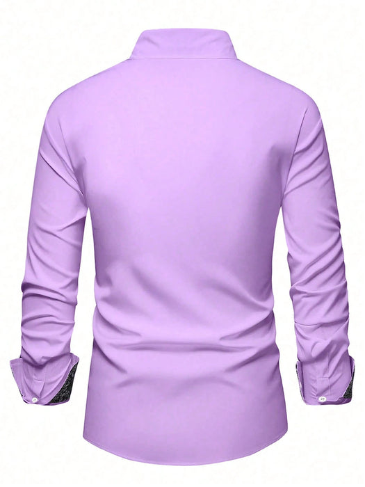 Shein Manfinity Mode Camisa formal de hombre de corte holgado con estampado floral y botones