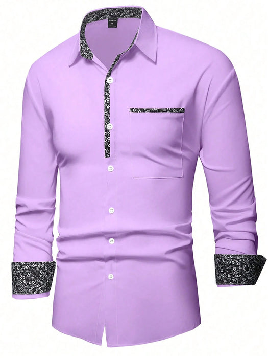 Shein Manfinity Mode Camisa formal de hombre de corte holgado con estampado floral y botones