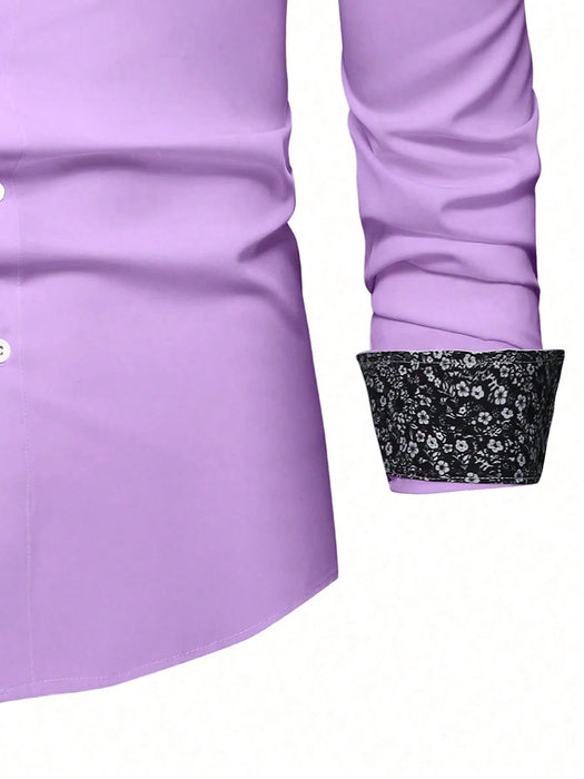 Shein Manfinity Mode Camisa formal de hombre de corte holgado con estampado floral y botones