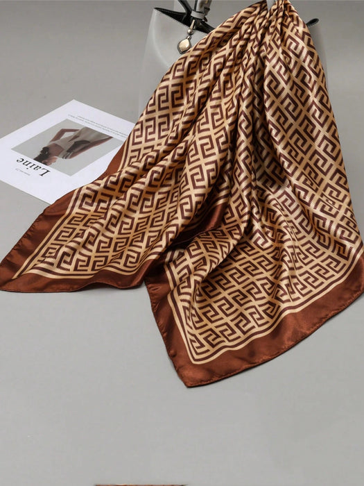 Bufanda multifuncional versátil y a la moda con estampado para la cabeza 1 unidad de 90 cm x 90 cm