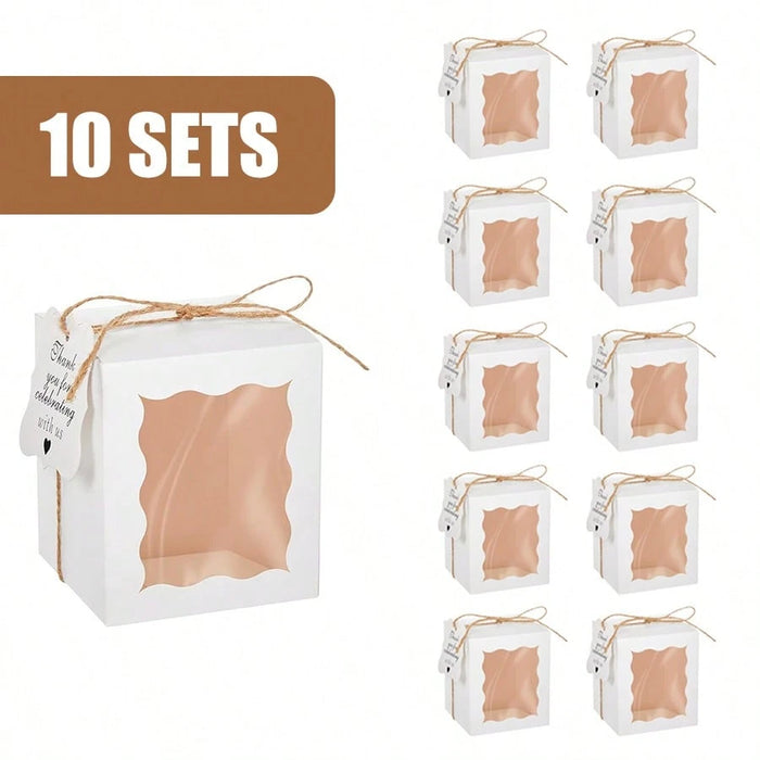 Shein 10 Cajas De regalo Transparentes para Velas con Etiquetas y Cuerda