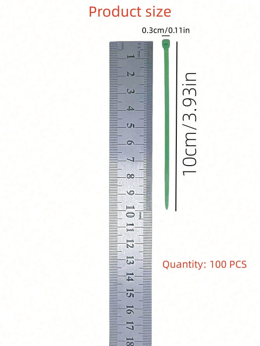 Shein 100 bridas autoblocantes verdes, 3 mm x 10 cm, resistentes al calor