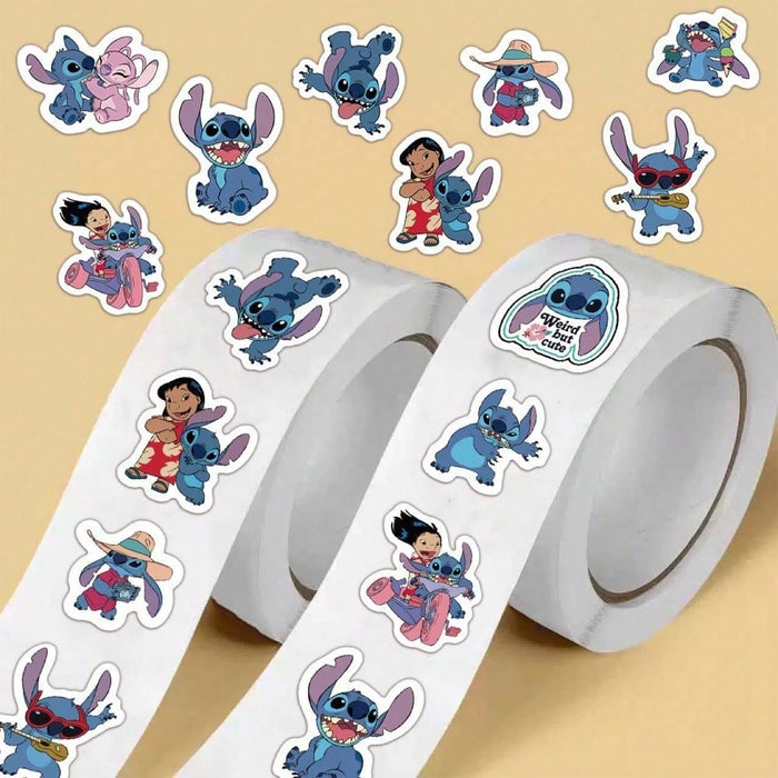 Shein 500 pegatinas/rollo de dibujos animados de Stitch
