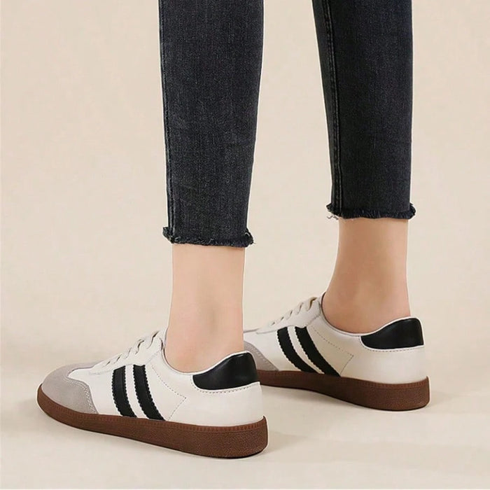 Zapatillas de mujer modernas, con cordones, rayas, cómodas y versátiles