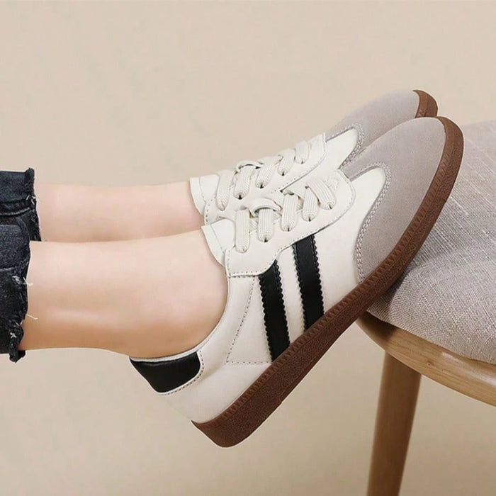 Zapatillas de mujer modernas, con cordones, rayas, cómodas y versátiles