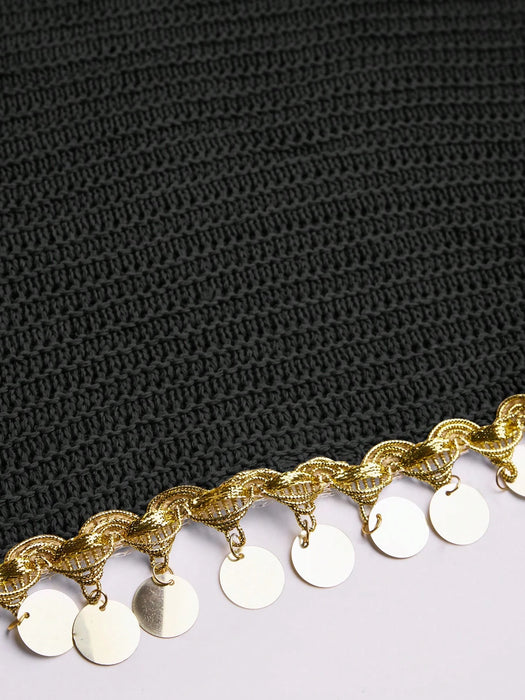 SHEIN SOLERSUN Conjunto de fiesta de verano para mujer en negro y dorado