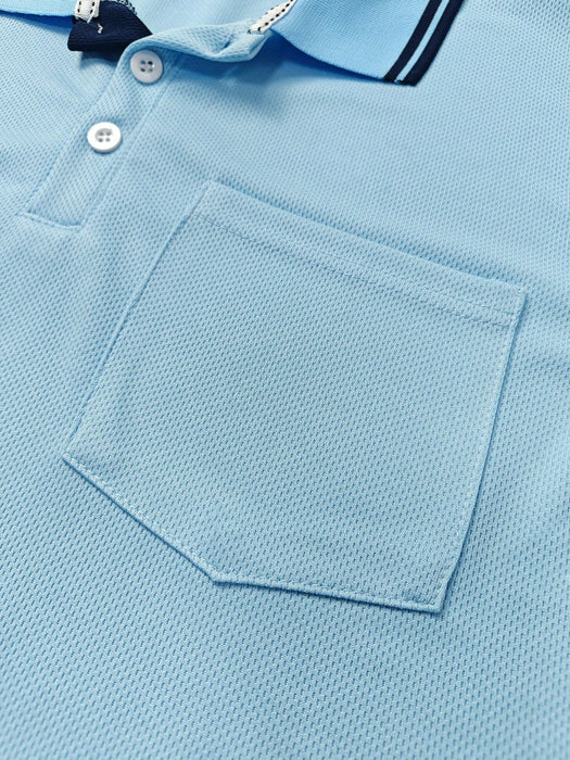 SHEIN Manfinity Dauomo Conjunto de polo para hombre, color liso con ribete en contraste y pantalones cortos