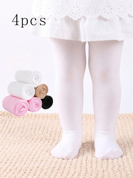 SHEIN 4 piezas Leggings de terciopelo suave para bebés