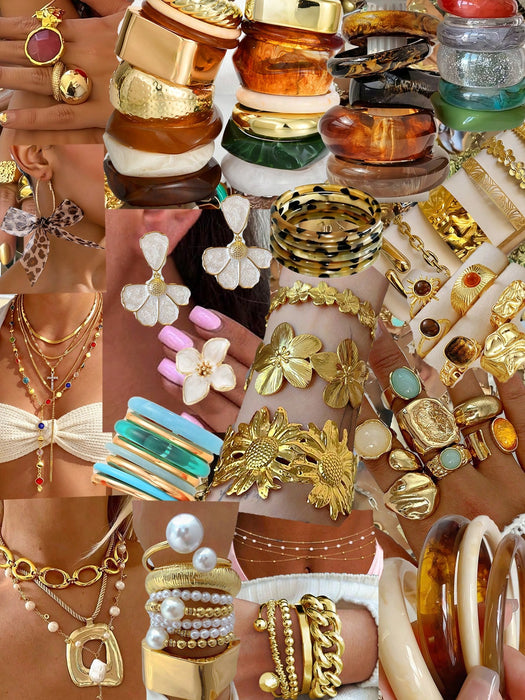 Shein Conjunto de 15 piezas de Joyería Todo en Uno de Estilo Elegante Old Money Vintage de diseños aleatorios