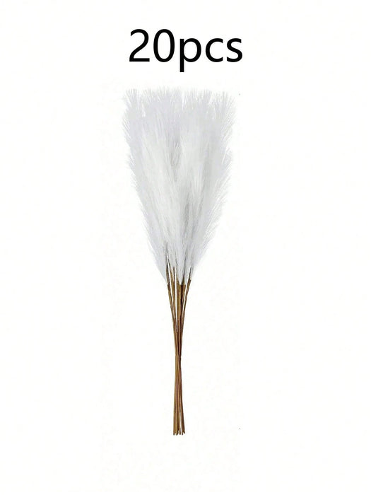 Shein 20 piezas Hierba de caña artificial, 55 cm/21,65 pulgadas de altura, ramas de hierba de la Pampa sintética