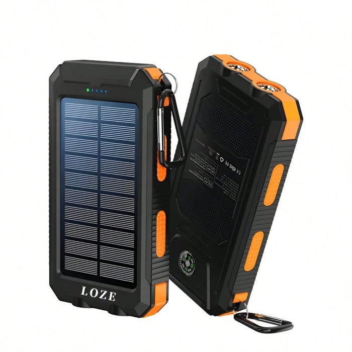 Loze Batería externa con cargador solar de 10000 mAh