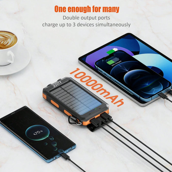Loze Batería externa con cargador solar de 10000 mAh