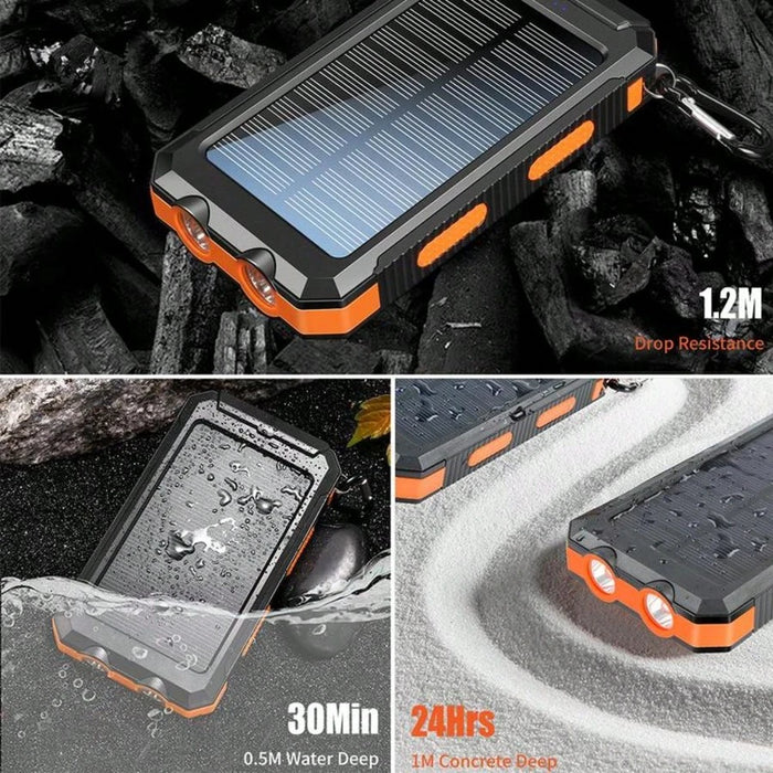 Loze Batería externa con cargador solar de 10000 mAh