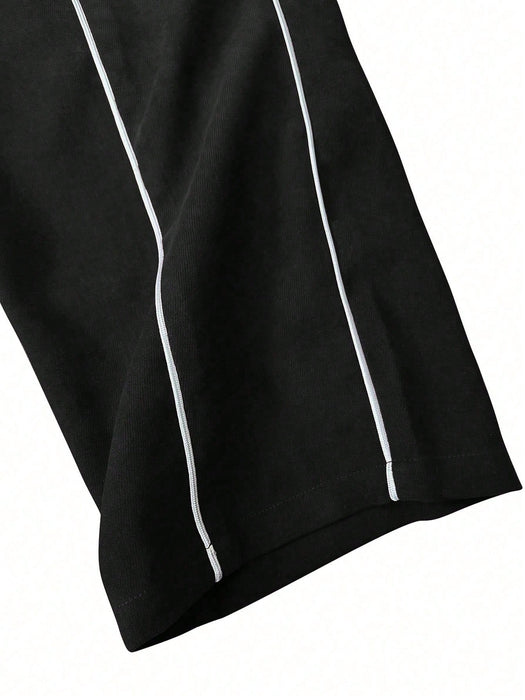 SHEIN STYNVO Manfinity Streetrush Traje casual para hombre, chaqueta de manga larga y pantalón con estampado