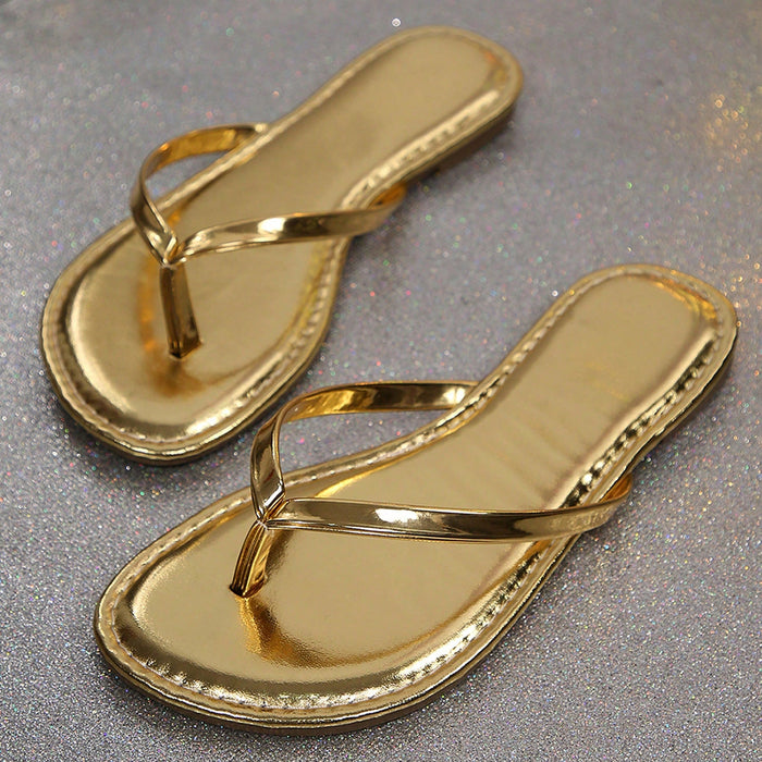 Sandalias de playa cómodas con punta redonda, chanclas para mujer