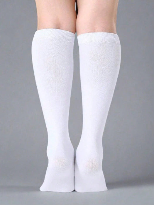 Shein 6 pares de calcetines de punto acanalado hasta la pantorrilla para mujer