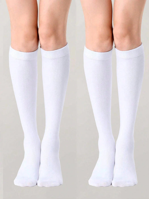Shein 6 pares de calcetines de punto acanalado hasta la pantorrilla para mujer