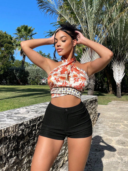 SHEIN SXY Shorts ajustados lisos de verano