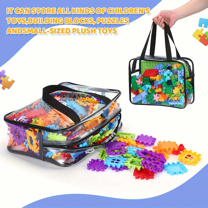Bolsa de almacenamiento grande y transparente con cremallera resistente