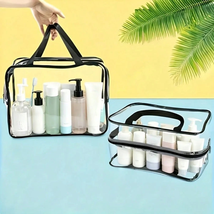 Bolsa de almacenamiento grande y transparente con cremallera resistente