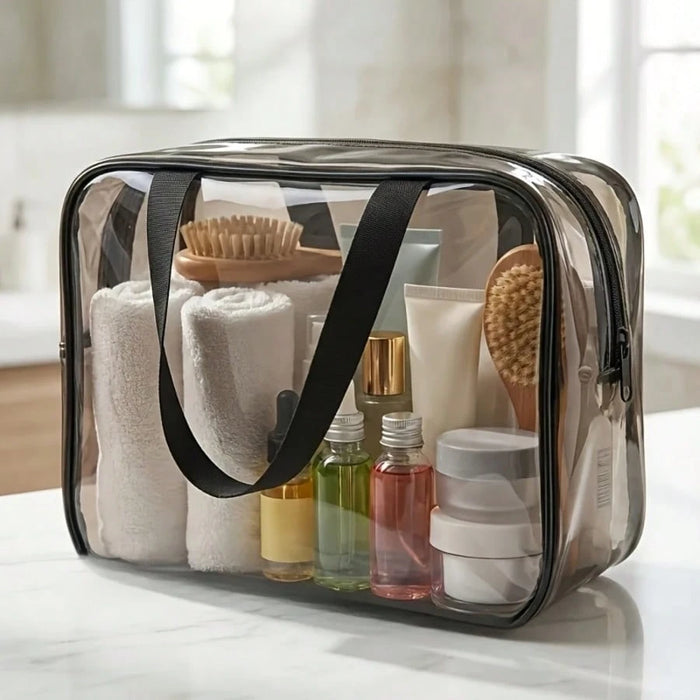 Bolsa de almacenamiento grande y transparente con cremallera resistente