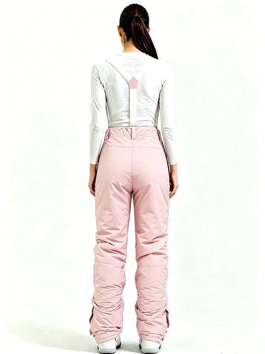 1 pieza Pantalones de snowboard holgados para mujer, estilo deportivo, con tirantes desmontables