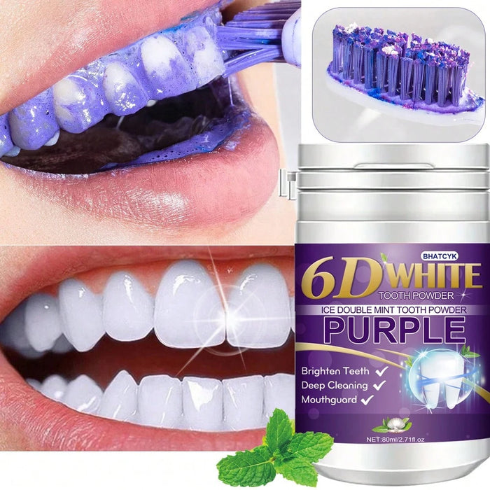 SHEIN BHATCYK 1 unidad de polvo limpiador dental morado, blanquea los dientes