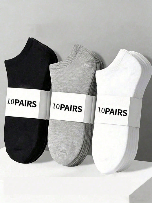 SHEIN 10 pares Calcetines invisibles unisex, casuales finos tipo barco