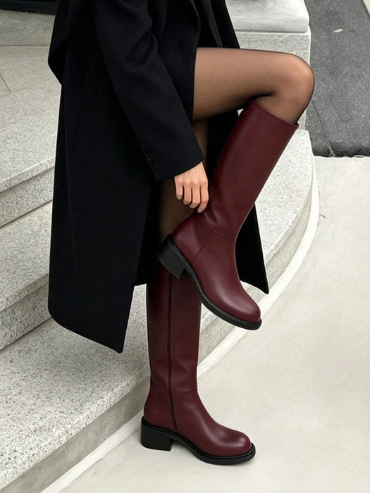 SHEIN Botas altas para mujer de plataforma con tacón grueso y bloque