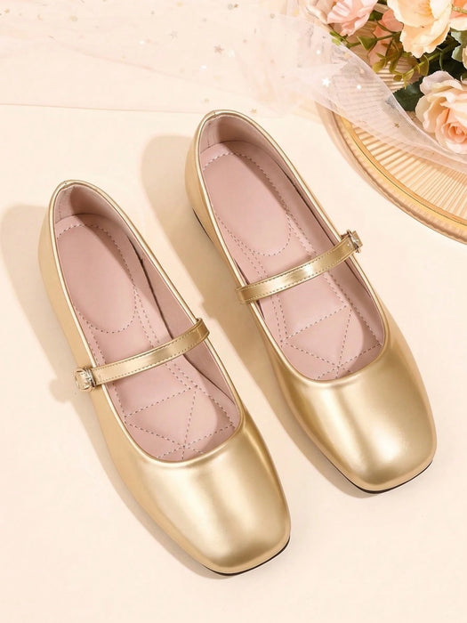 SHEIN Elegantes Bailarinas Mary Jane de Mujer con Punta Cuadrada