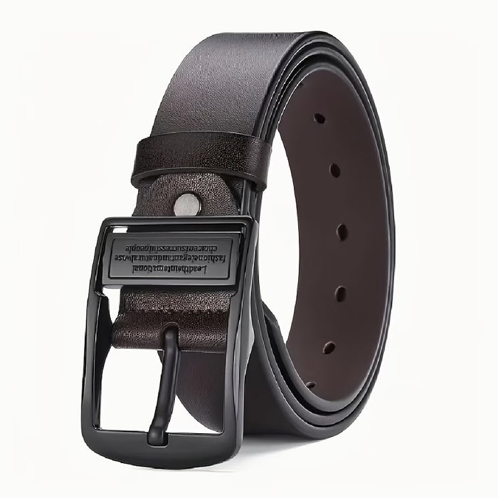 Cinturón para hombre con hebilla de aleación negra - Ajustable con un diseño vintage