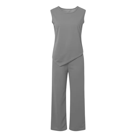 Conjunto de cárdigan de manga larga con frente abierto, pantalón y camiseta para mujer