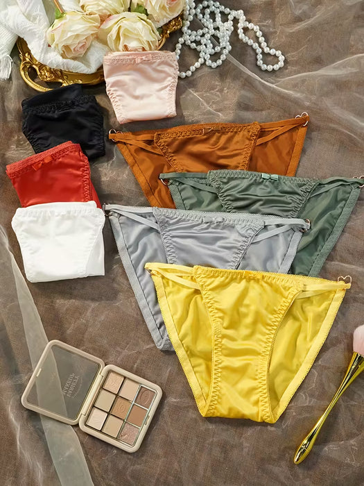 Pack de 8 Bragas Tanga Elegantes y Cómodas en Satén Estilo Francés para Mujer