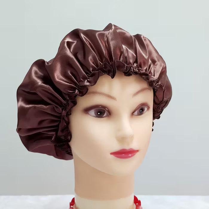 Gorro de dormir de satén para mujer, elástico para proteger el cabello