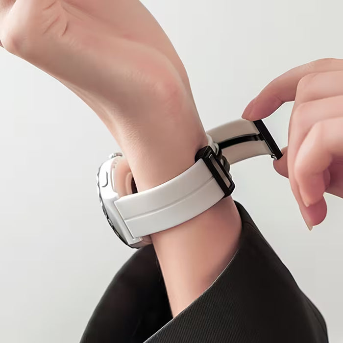 Correa de silicona con hebilla magnética plegable para Iwatch