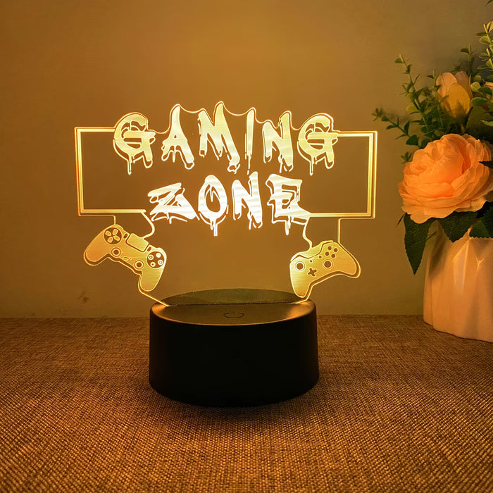 1pc Luz Nocturna 3D Creativa de zona de juego