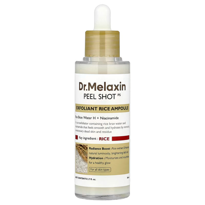 Dr.Melaxin, Peel Shot, Ampolla exfoliante de arroz, Para todo tipo de piel, 80 ml (2.7 fl oz)