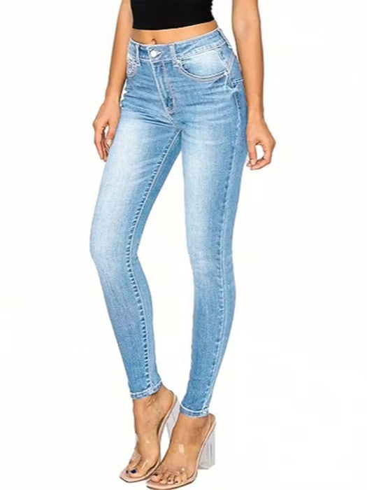 Vaqueros ligeros para mujer, cintura media, ajustados, realzan las curvas del cuerpo
